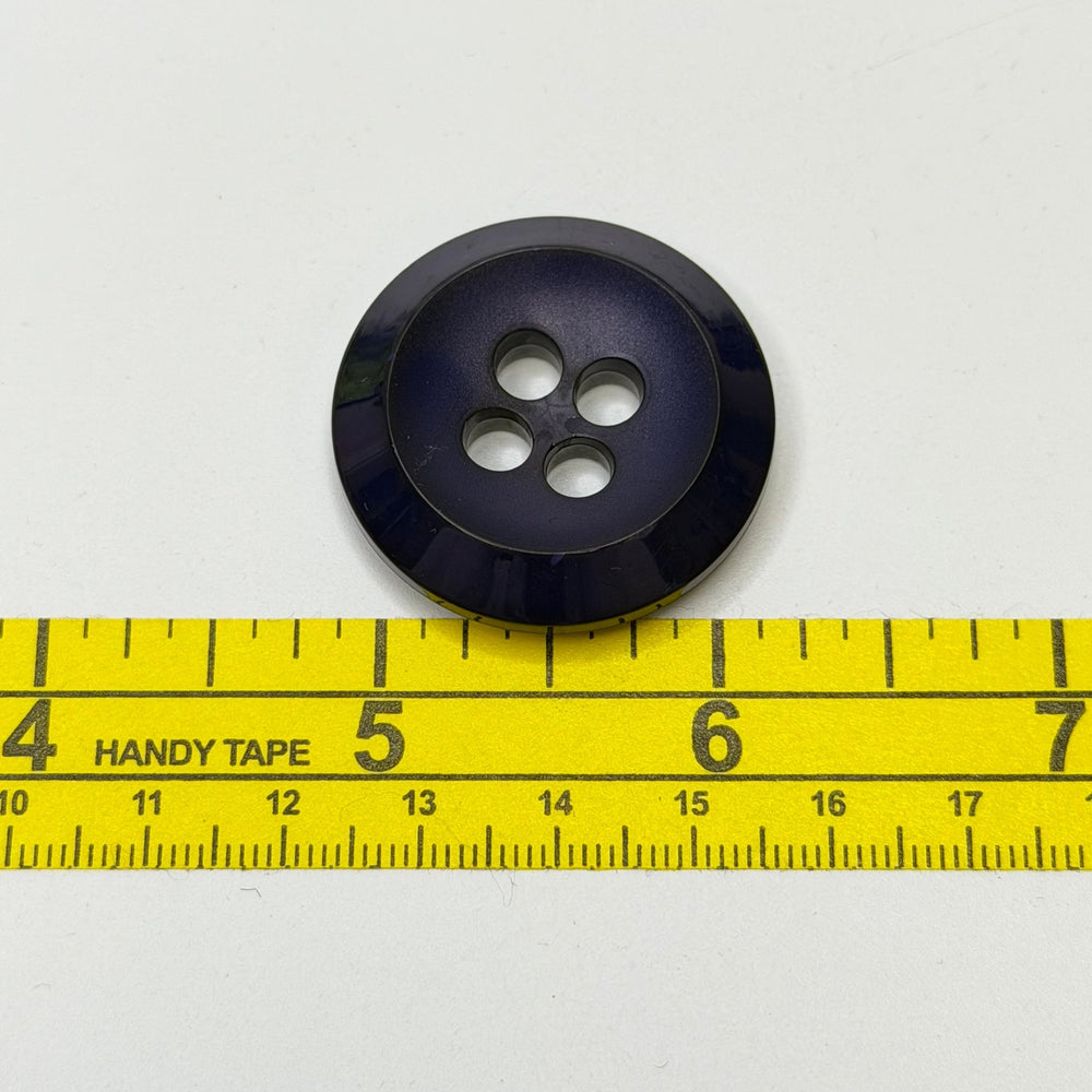 4 Hole Button - 35MM Plastic - Navy/Purple - True Deadstock supplies Fabric by private - Sustainable Textile | FABCYCLE