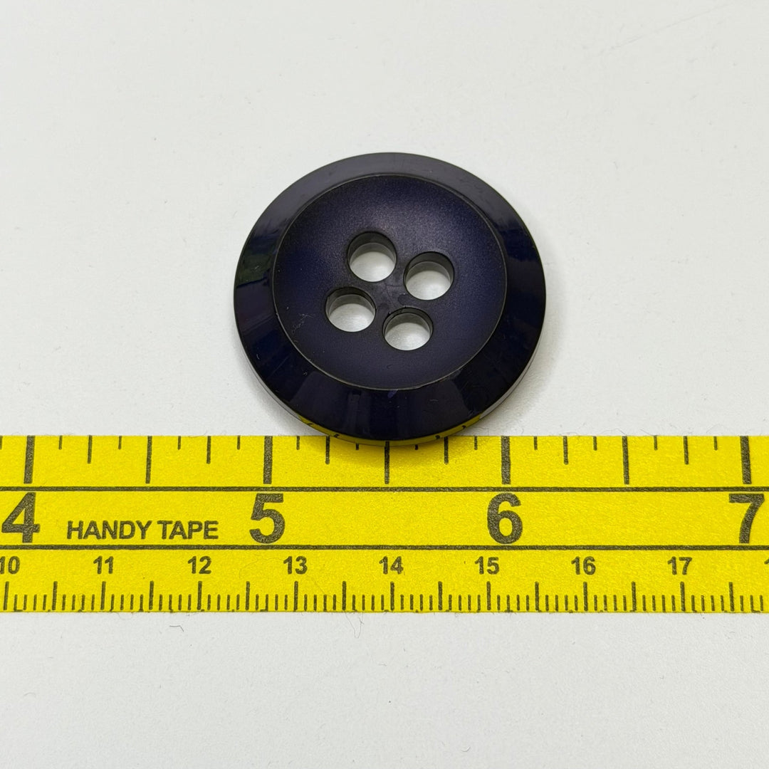 4 Hole Button - 35MM Plastic - Navy/Purple - True Deadstock supplies Fabric by private - Sustainable Textile | FABCYCLE