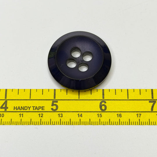 4 Hole Button - 35MM Plastic - Navy/Purple - True Deadstock supplies Fabric by private - Sustainable Textile | FABCYCLE