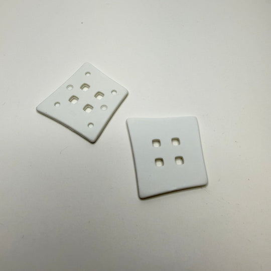 4 Hole Button - 45MM Plastic - White - True Deadstock supplies Fabric by private - Sustainable Textile | FABCYCLE