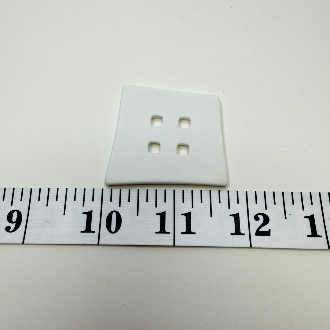 4 Hole Button - 45MM Plastic - White - True Deadstock supplies Fabric by private - Sustainable Textile | FABCYCLE