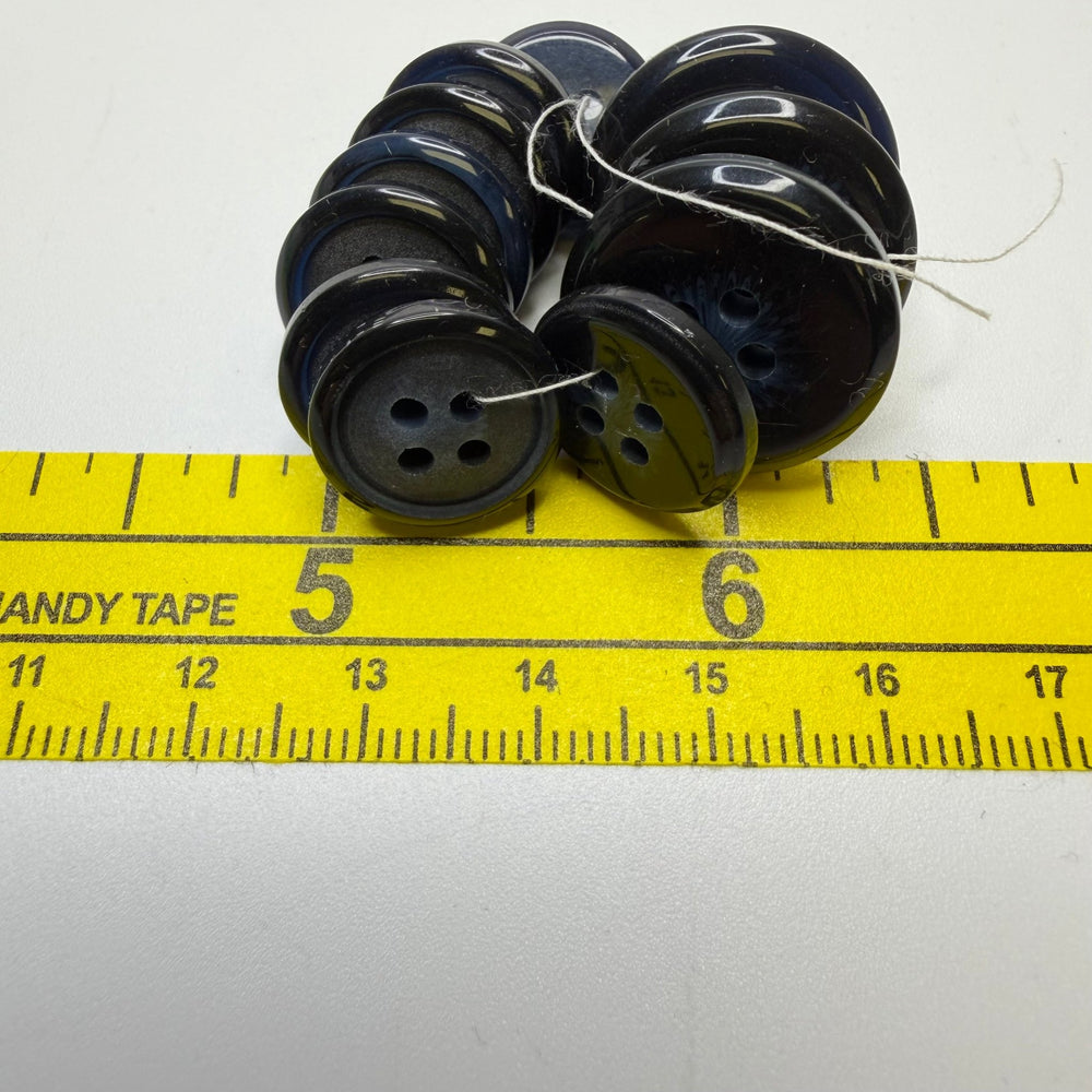 4 Hole Button - Plastic - Navy/Black - 10 Pack - True Deadstock supplies Fabric by private - Sustainable Textile | FABCYCLE