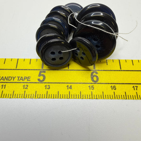 4 Hole Button - Plastic - Navy/Black - 10 Pack - True Deadstock supplies Fabric by private - Sustainable Textile | FABCYCLE