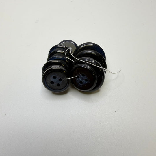 4 Hole Button - Plastic - Navy/Black - 10 Pack - True Deadstock supplies Fabric by private - Sustainable Textile | FABCYCLE