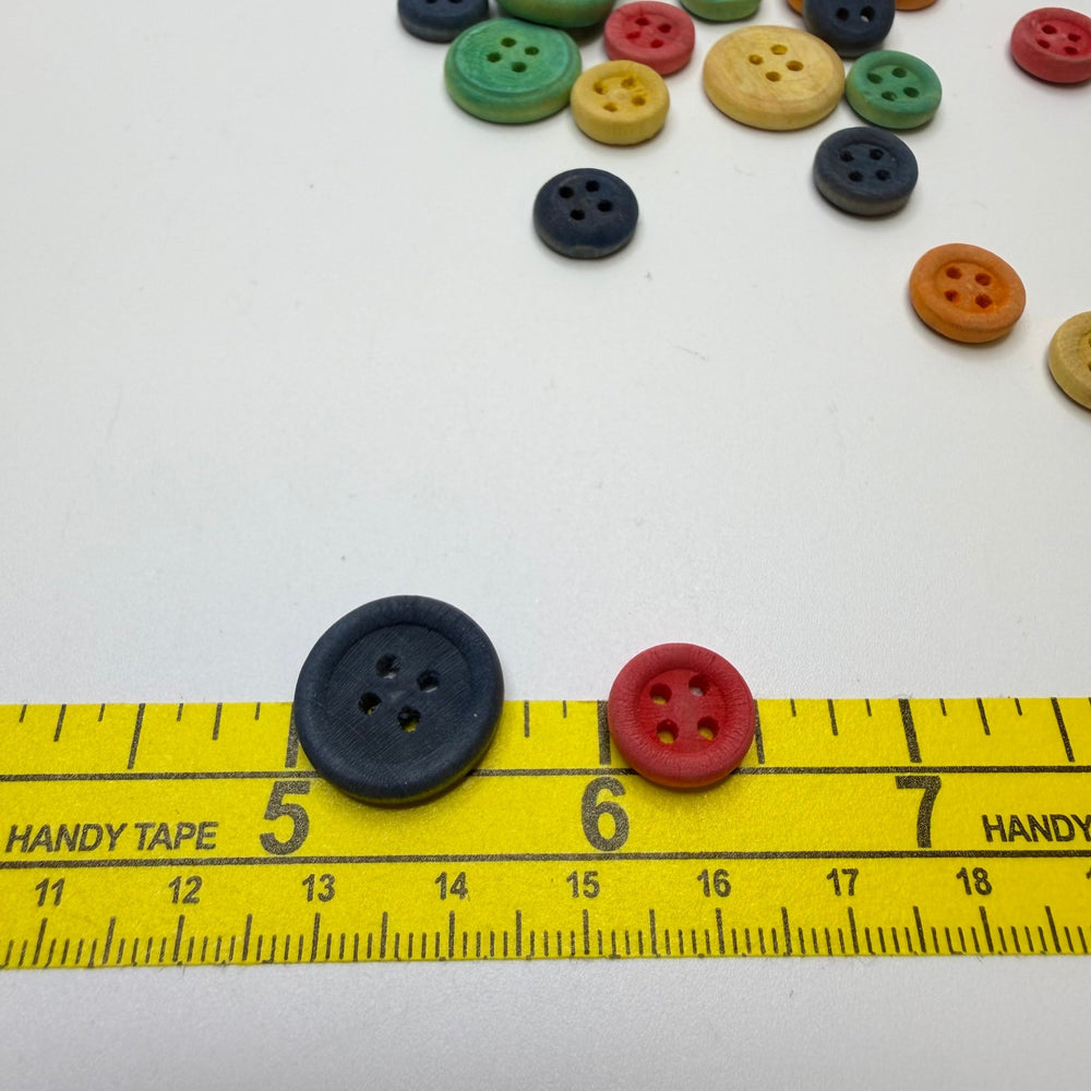 4 Hole Button - Wood - Multi - 20 Pack - True Deadstock supplies Fabric by private - Sustainable Textile | FABCYCLE