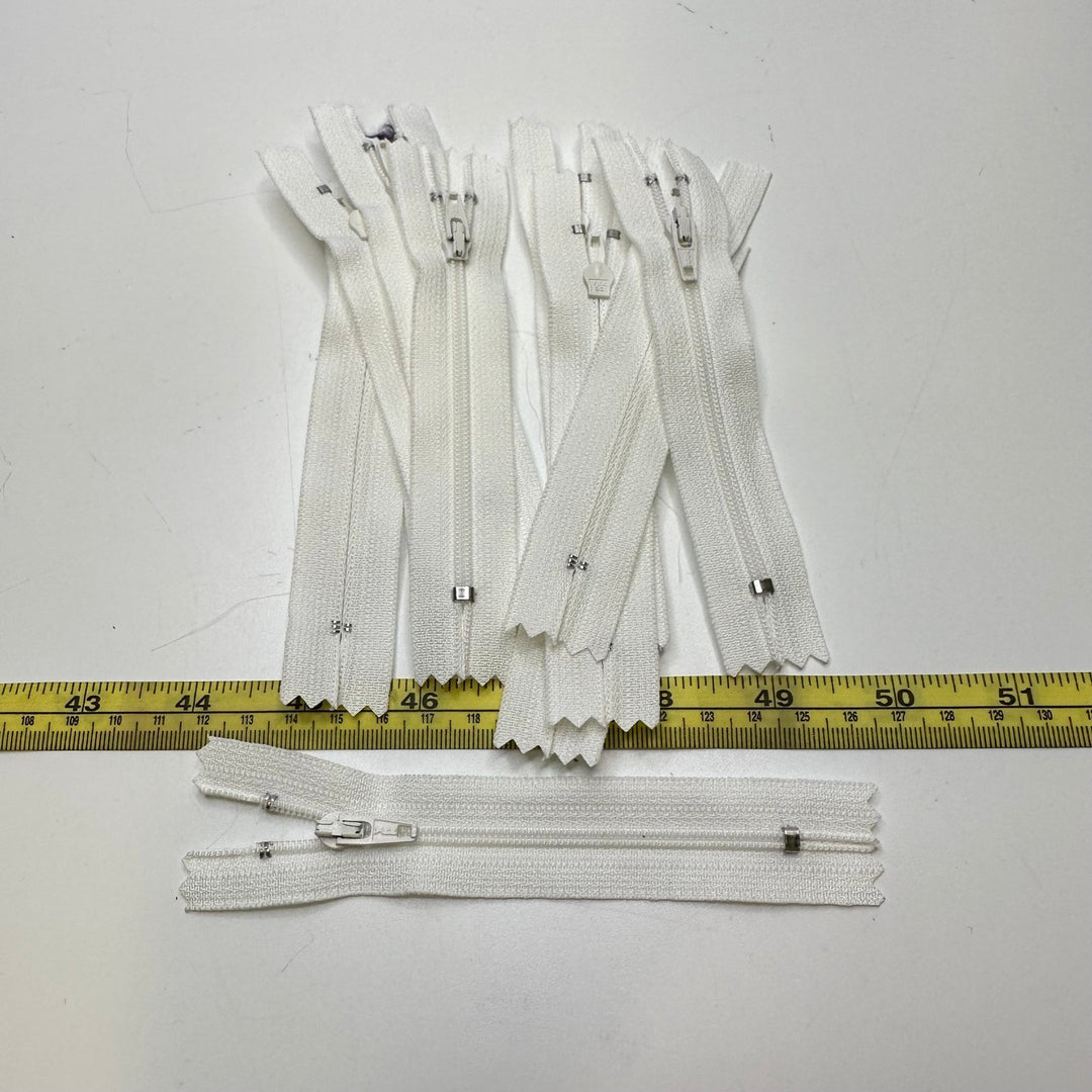 4" YKK Coil Zipper - Closed End - White - 10 Pack - True Deadstock supplies Fabric by private - Sustainable Textile | FABCYCLE