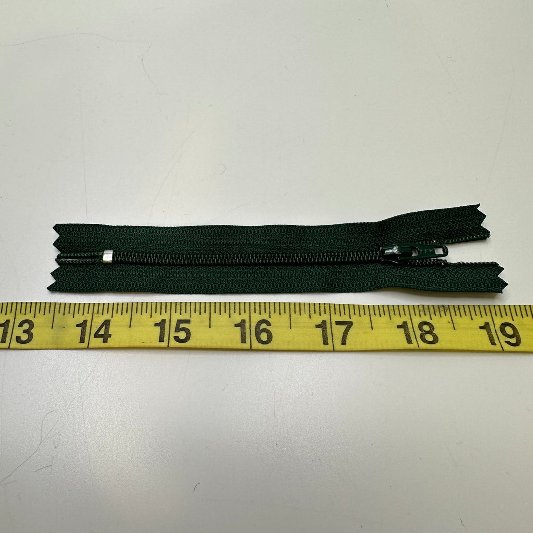 4.5" Coil Zipper - Closed End - Dark Green - True Deadstock supplies Fabric by private - Sustainable Textile | FABCYCLE