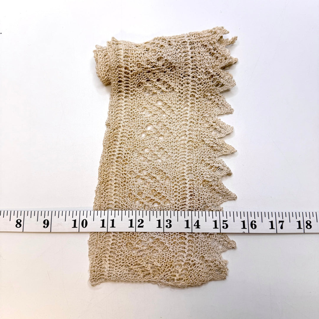 5" (127mm) Scalloped Crochet Lace Trim - Light Beige - 0.45M Bundle - True Deadstock supplies Fabric by private - Sustainable Textile | FABCYCLE