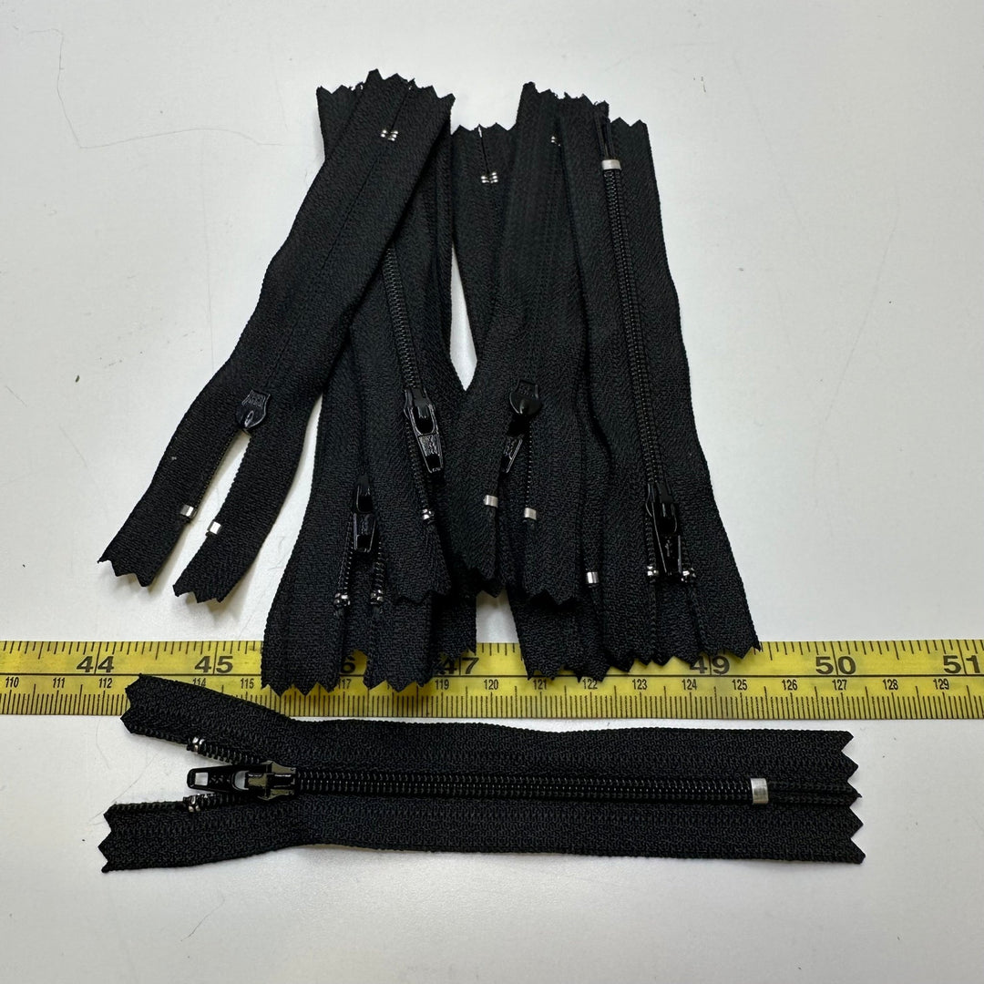 5" YKK Coil Zipper - Closed End - Black - 10 Pack - True Deadstock supplies Fabric by private - Sustainable Textile | FABCYCLE