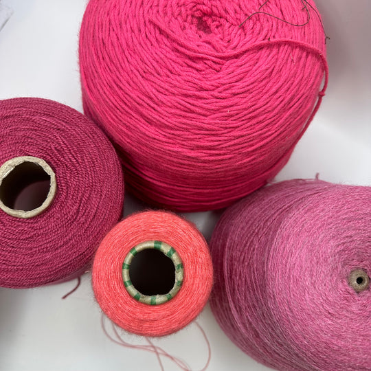 Cone Yarn - Pink Mix- Individual - FABCYCLE Deadstock and Sustainble Fabrics and Sewing Supplies