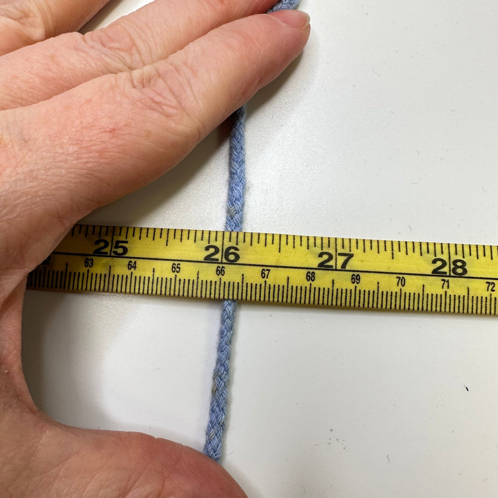⅕" (5mm) Braided Cording Trim - Light Blue - 3M Bundle - True Deadstock supplies Fabric by private - Sustainable Textile | FABCYCLE