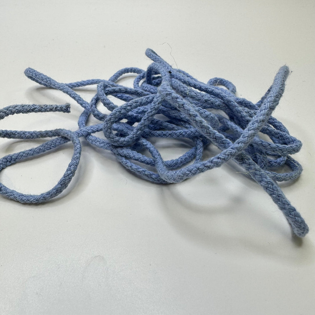 ⅕" (5mm) Braided Cording Trim - Light Blue - 3M Bundle - True Deadstock supplies Fabric by private - Sustainable Textile | FABCYCLE