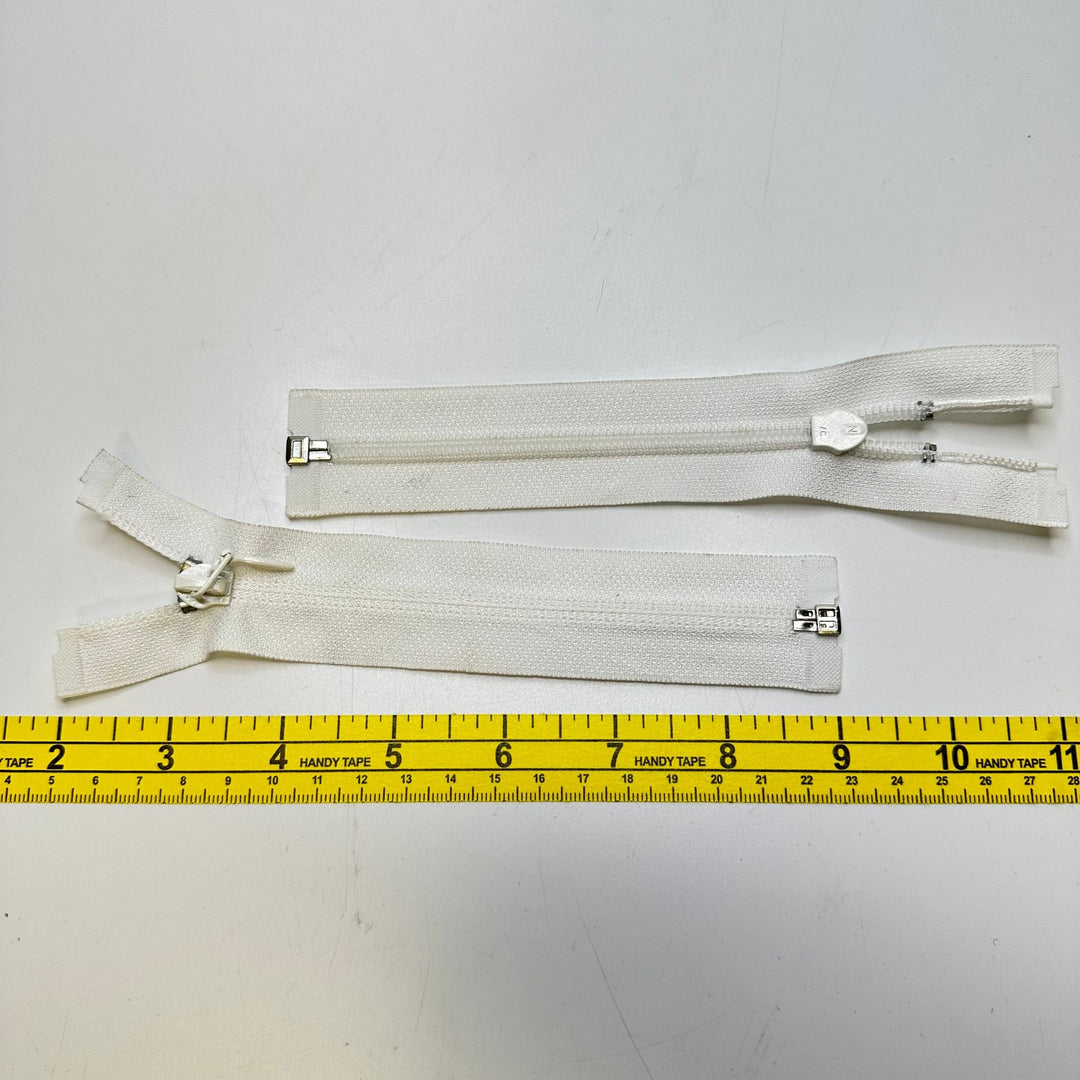 6" Invisible Zipper - Separating - White - True Deadstock supplies Fabric by private - Sustainable Textile | FABCYCLE