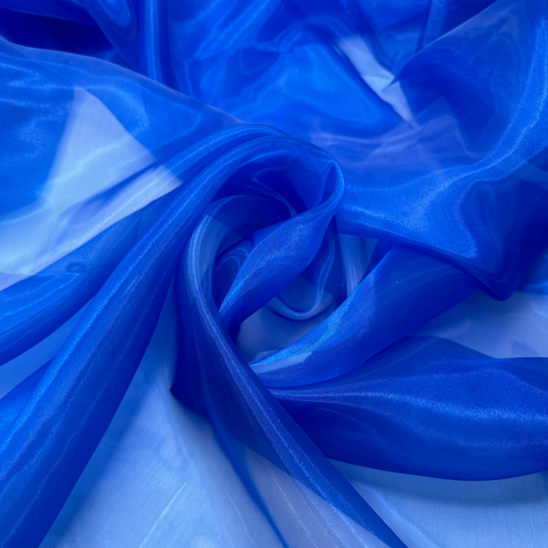Adding Drama To A Plain Dress - Organza Polyester Blend Woven - Dark Blue - 3M Bundle - FABCYCLE Deadstock and Sustainble Fabrics and Sewing Supplies
