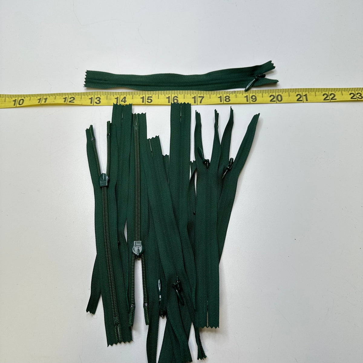 6.5" Invisible Zipper - Closed End - Dark Green - 10 Pack - True Deadstock supplies Fabric by private - Sustainable Textile | FABCYCLE
