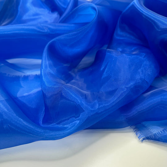 Adding Drama To A Plain Dress - Organza Polyester Blend Woven - Dark Blue - 3M Bundle - FABCYCLE Deadstock and Sustainble Fabrics and Sewing Supplies