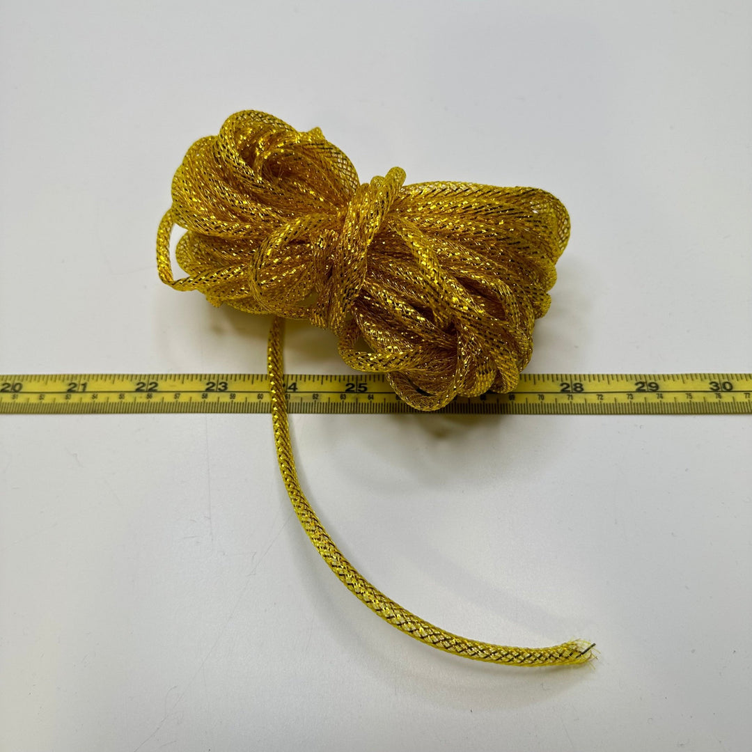 ¼" (6mm) Braided Cording Trim - Gold - 13.3M Bundle - True Deadstock supplies Fabric by private - Sustainable Textile | FABCYCLE