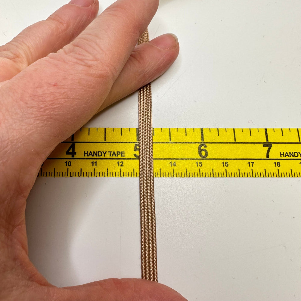 ¼" (6mm) Braided Tape Trim - Gold/Beige - Roll - True Deadstock supplies Fabric by private - Sustainable Textile | FABCYCLE
