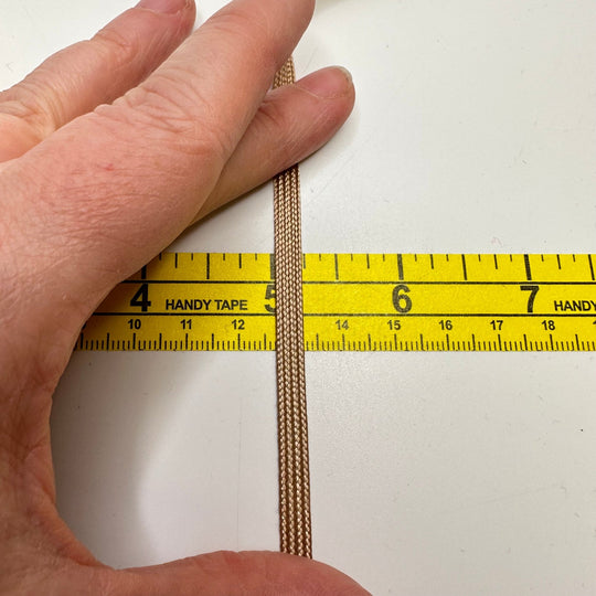 ¼" (6mm) Braided Tape Trim - Gold/Beige - Roll - True Deadstock supplies Fabric by private - Sustainable Textile | FABCYCLE