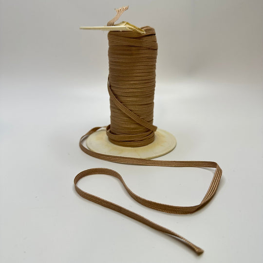 ¼" (6mm) Braided Tape Trim - Gold/Beige - Roll - True Deadstock supplies Fabric by private - Sustainable Textile | FABCYCLE