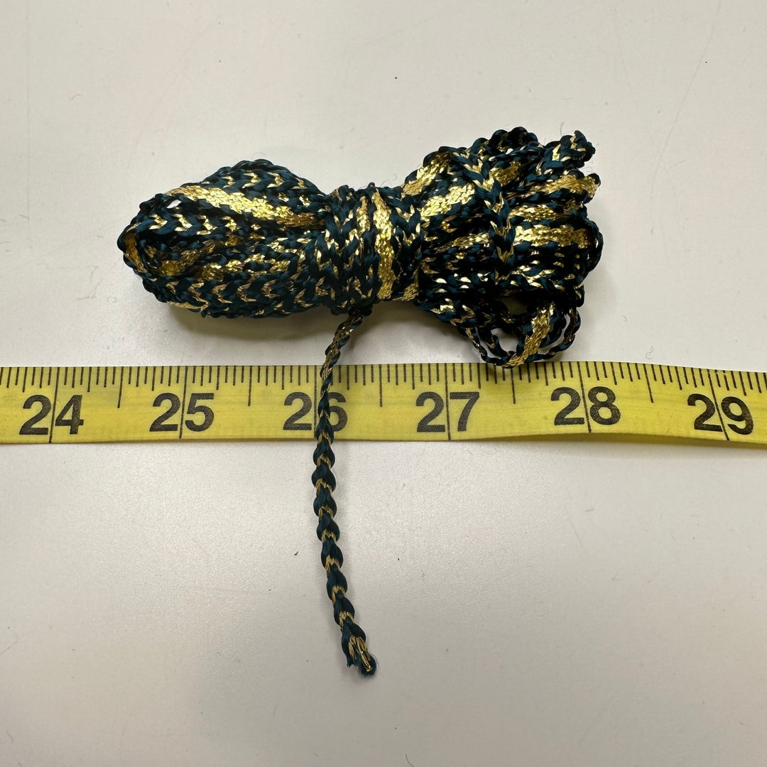 ¼" (6mm) Braided Trim - Gold/Dark Teal - 5M Bundle - True Deadstock supplies Fabric by private - Sustainable Textile | FABCYCLE