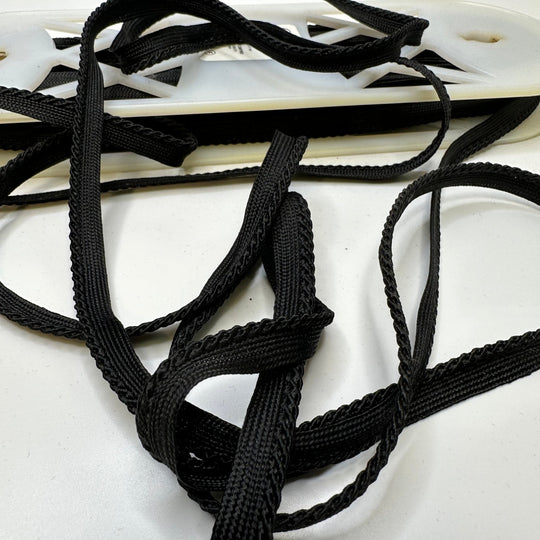¼" (6mm) Rope Cording Trim - Black - Roll - True Deadstock supplies Fabric by private - Sustainable Textile | FABCYCLE
