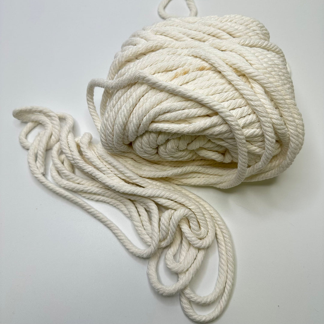 ¼" (6mm) Rope Cording Trim - Cream/White - Roll - True Deadstock supplies Fabric by private - Sustainable Textile | FABCYCLE