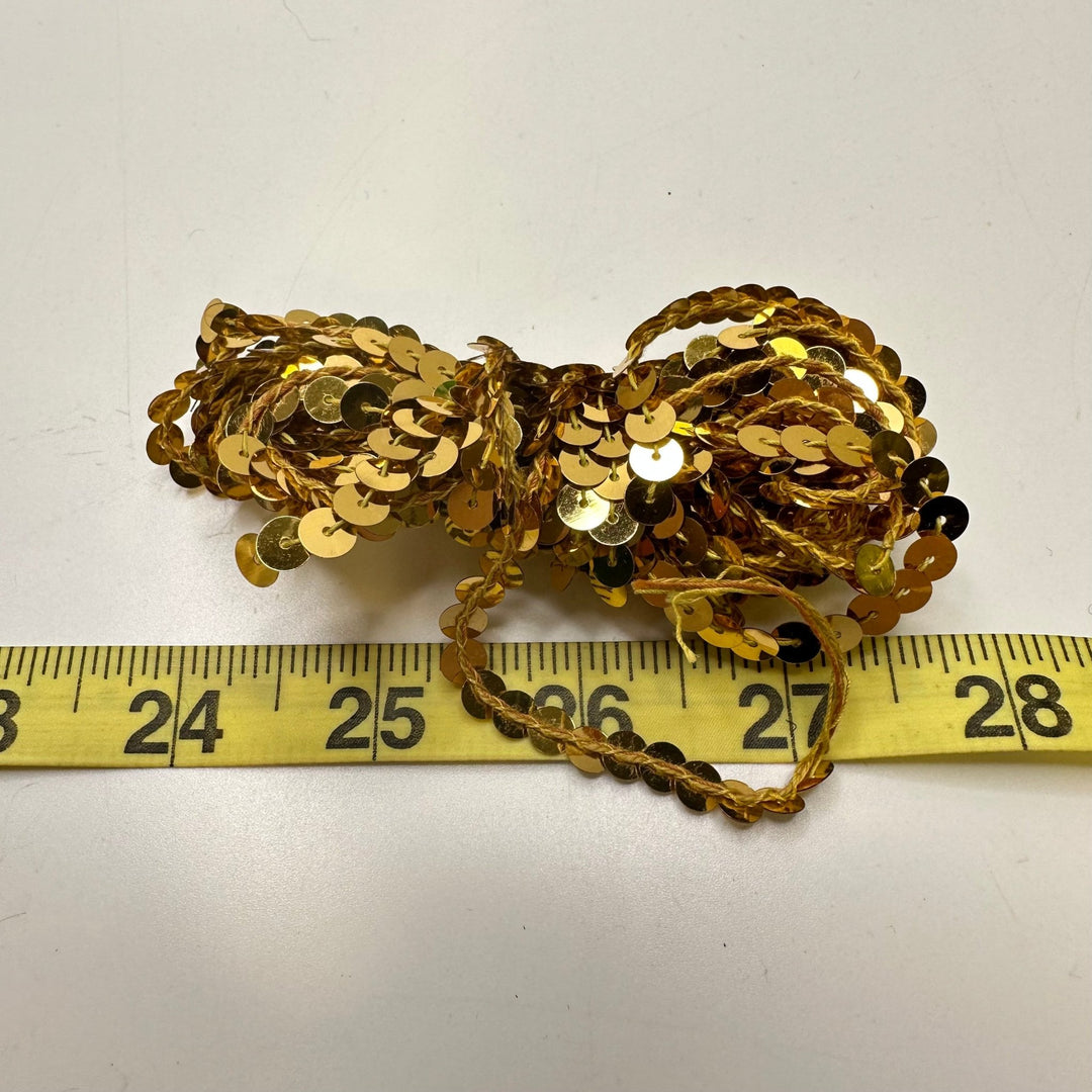 ¼" (6mm) Sequins Cording Trim - Gold - 3.5M Bundle - True Deadstock supplies Fabric by private - Sustainable Textile | FABCYCLE