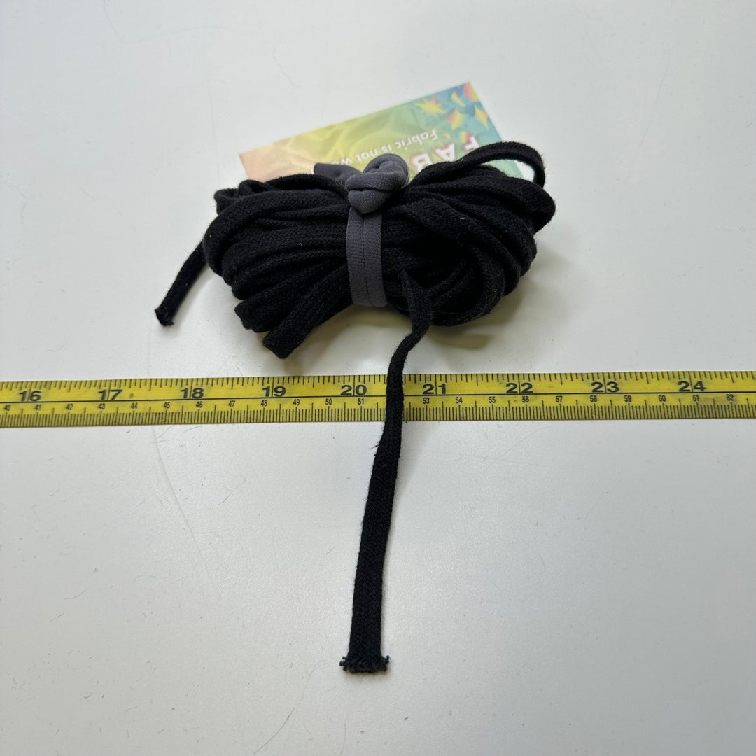 ¼" (6mm) Tubular Tape Trim - Black - 4.2M Bundle - True Deadstock supplies Fabric by private - Sustainable Textile | FABCYCLE