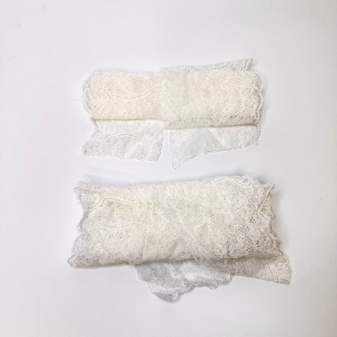 7 1/16" (180mm) Scalloped Lace Trim - White - 2 Pack - True Deadstock supplies Fabric by private - Sustainable Textile | FABCYCLE