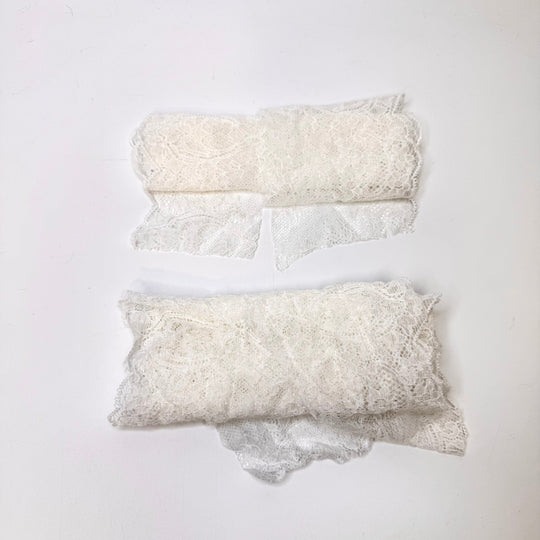 7 1/16" (180mm) Scalloped Lace Trim - White - 2 Pack - True Deadstock supplies Fabric by private - Sustainable Textile | FABCYCLE