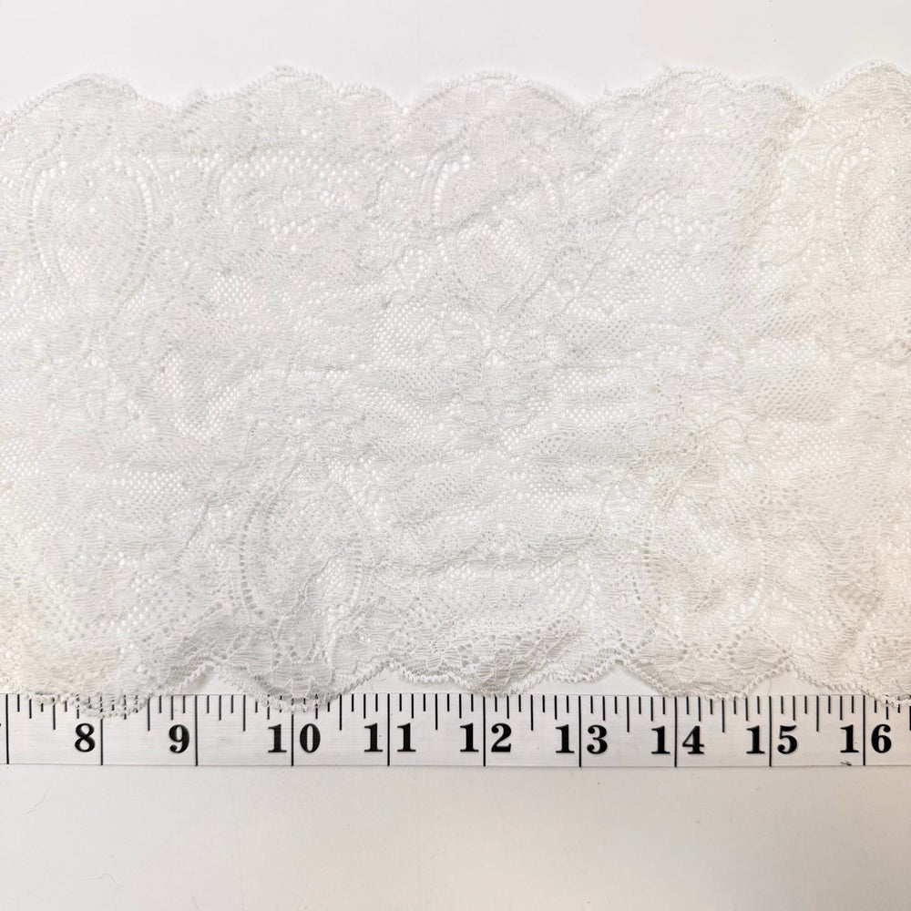 7 1/16" (180mm) Scalloped Lace Trim - White - 2 Pack - True Deadstock supplies Fabric by private - Sustainable Textile | FABCYCLE