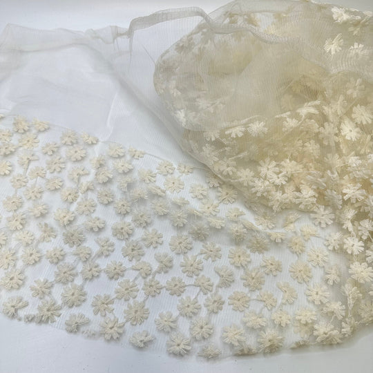 7" (178mm) Mesh Lace Trim - Cream - 1.8M Bundle - True Deadstock supplies Fabric by private - Sustainable Textile | FABCYCLE