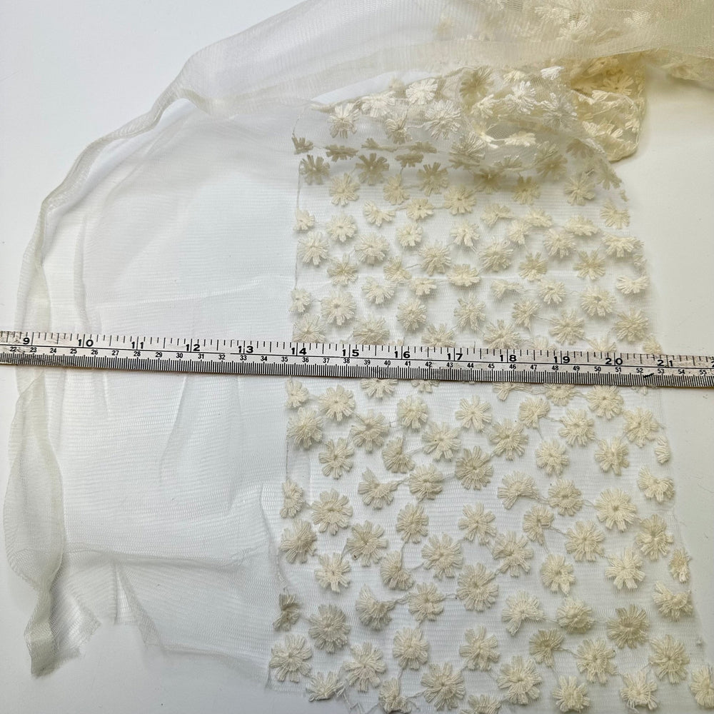 7" (178mm) Mesh Lace Trim - Cream - 1.8M Bundle - True Deadstock supplies Fabric by private - Sustainable Textile | FABCYCLE