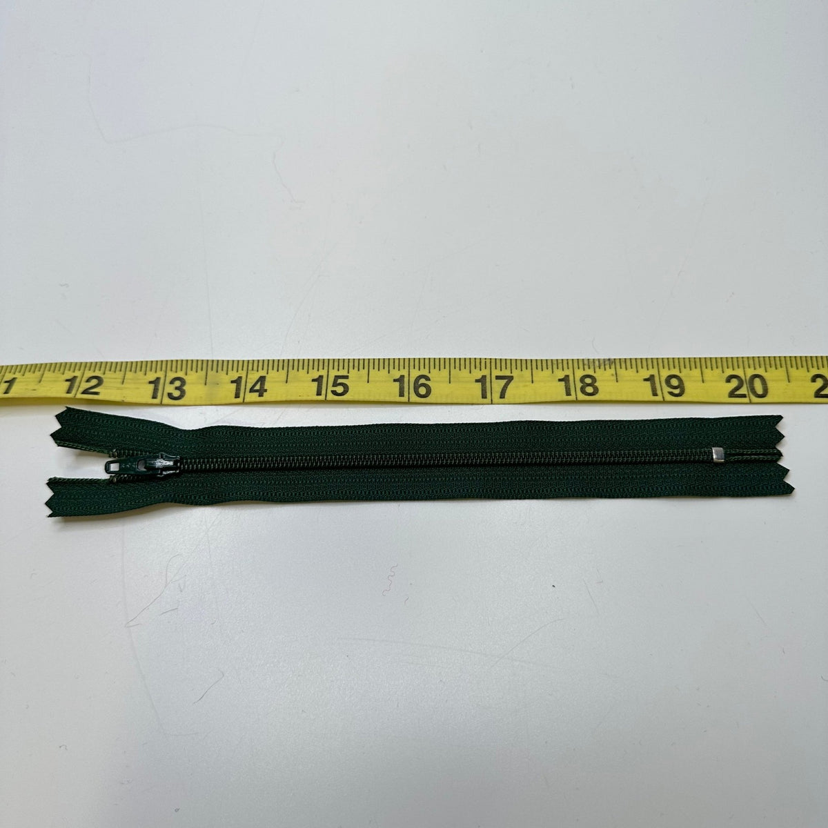 7" Coil Zipper - Closed End - Dark Green - True Deadstock supplies Fabric by private - Sustainable Textile | FABCYCLE