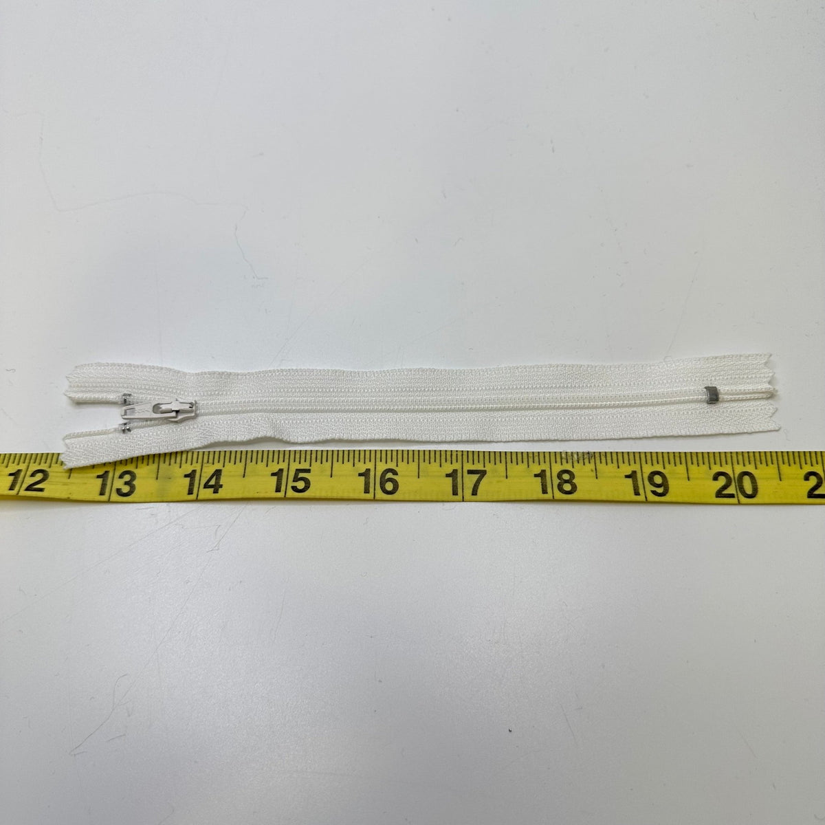 7" Coil Zipper - Closed End - White - True Deadstock supplies Fabric by private - Sustainable Textile | FABCYCLE