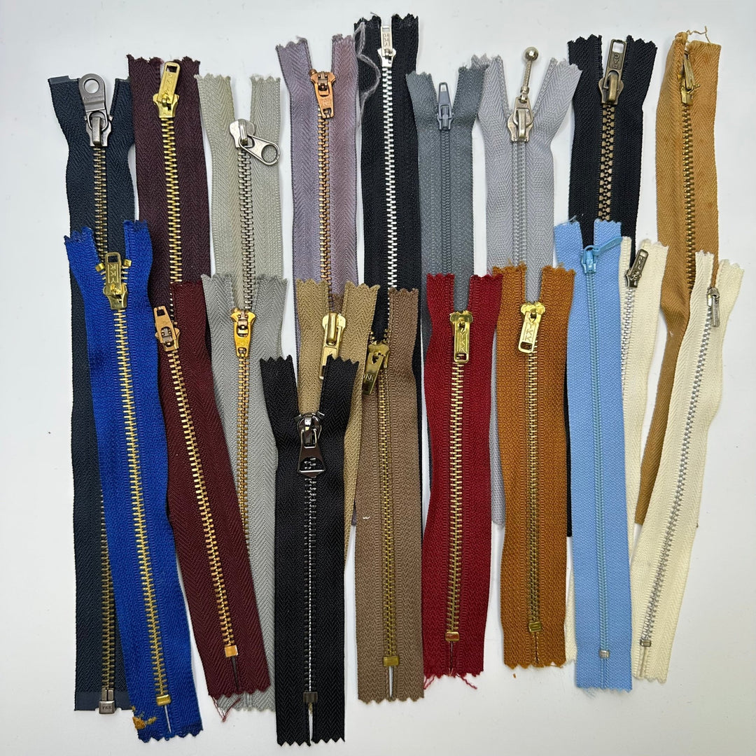 7" Metal Zipper - Closed End - Multi - 20 Pack - True Deadstock supplies Fabric by private - Sustainable Textile | FABCYCLE