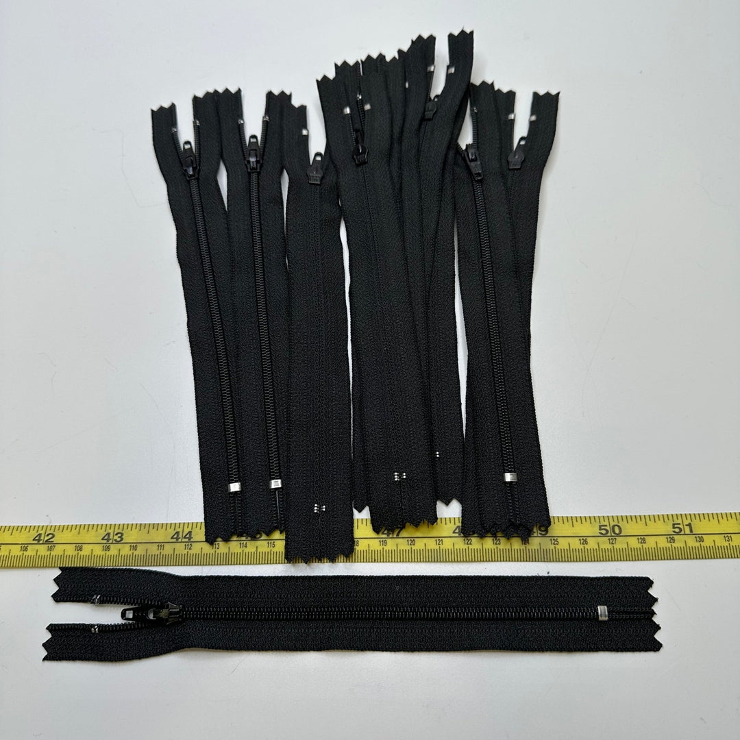 7" YKK Coil Zipper - Closed End - Black - 10 Pack - True Deadstock supplies Fabric by private - Sustainable Textile | FABCYCLE
