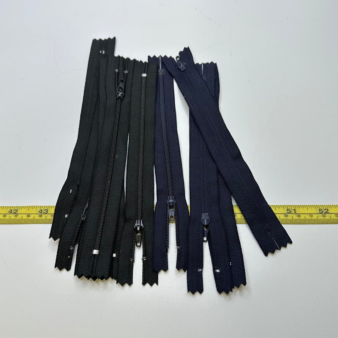 7" YKK Coil Zipper - Closed End - Black/Navy - 10 Pack - True Deadstock supplies Fabric by private - Sustainable Textile | FABCYCLE
