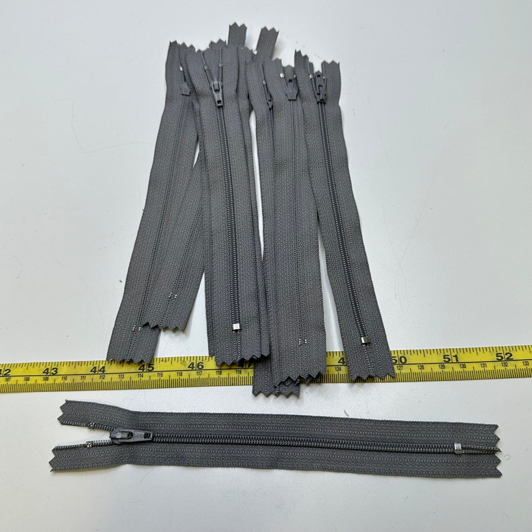 7" YKK Coil Zipper - Closed End - Grey - 10 Pack - True Deadstock supplies Fabric by private - Sustainable Textile | FABCYCLE