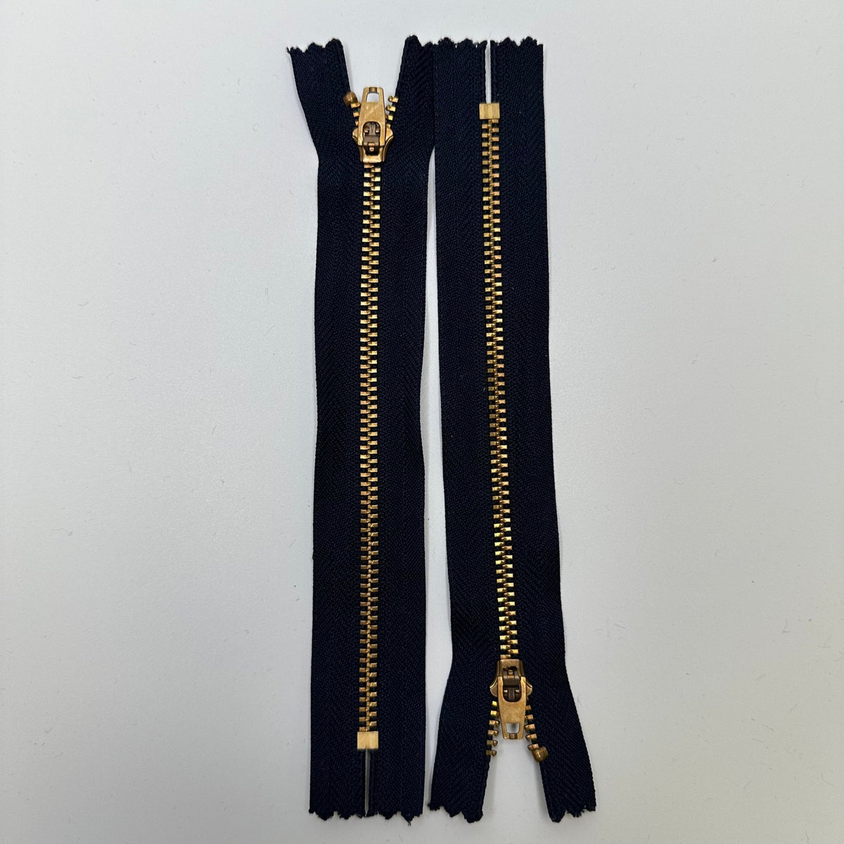 7" YKK Metal Zipper - Closed End - Dark Navy/Gold - True Deadstock supplies Fabric by private - Sustainable Textile | FABCYCLE