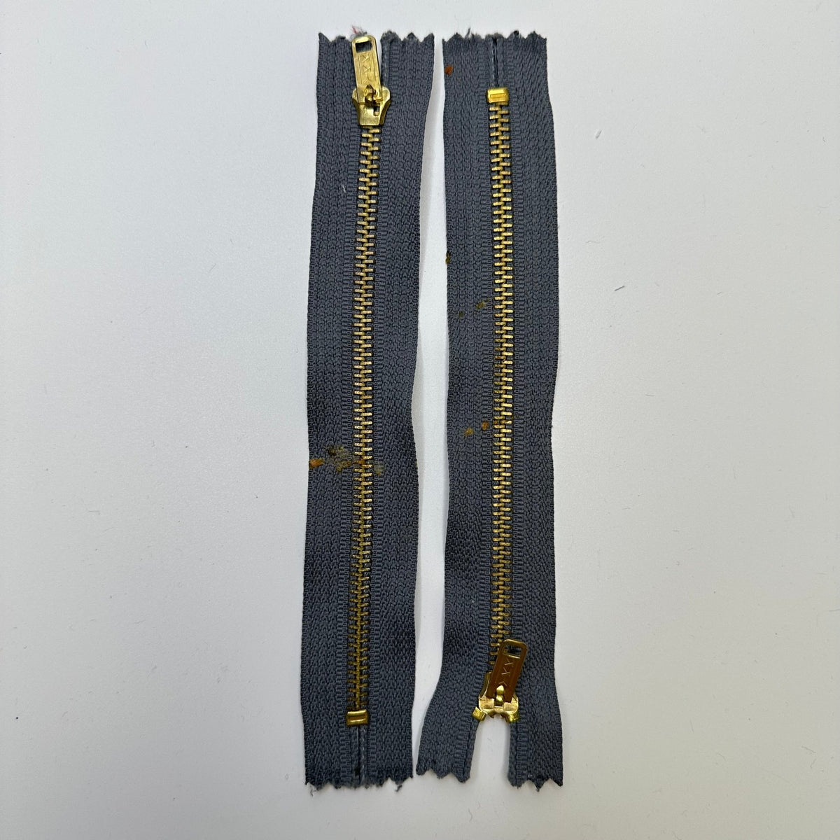 7" YKK Metal Zipper - Closed End - Grey/Gold - True Deadstock supplies Fabric by private - Sustainable Textile | FABCYCLE