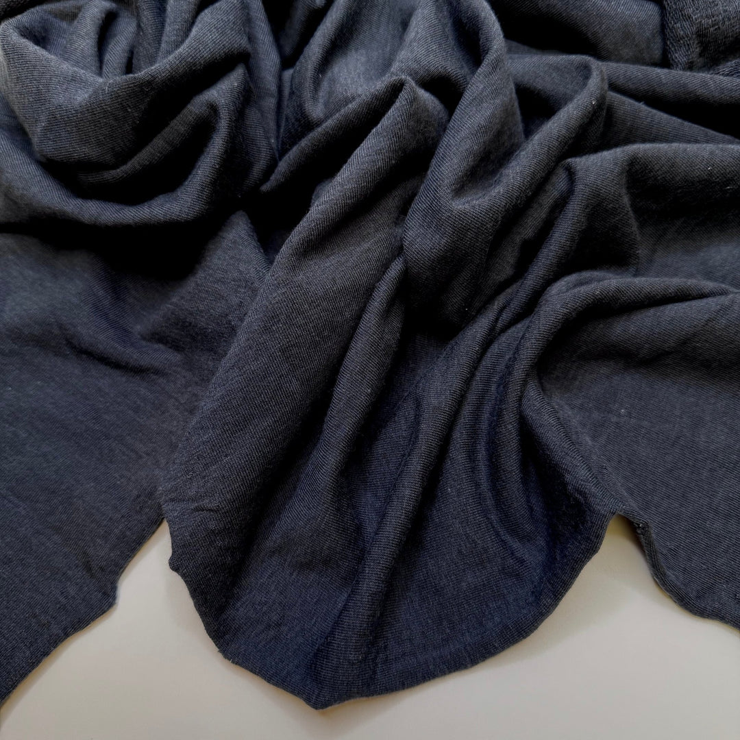 70 The New 60 - French Terry Bamboo Blend Knit - Navy - 0.7M Bundle - True Deadstock fabric Fabric by private - Sustainable Textile | FABCYCLE
