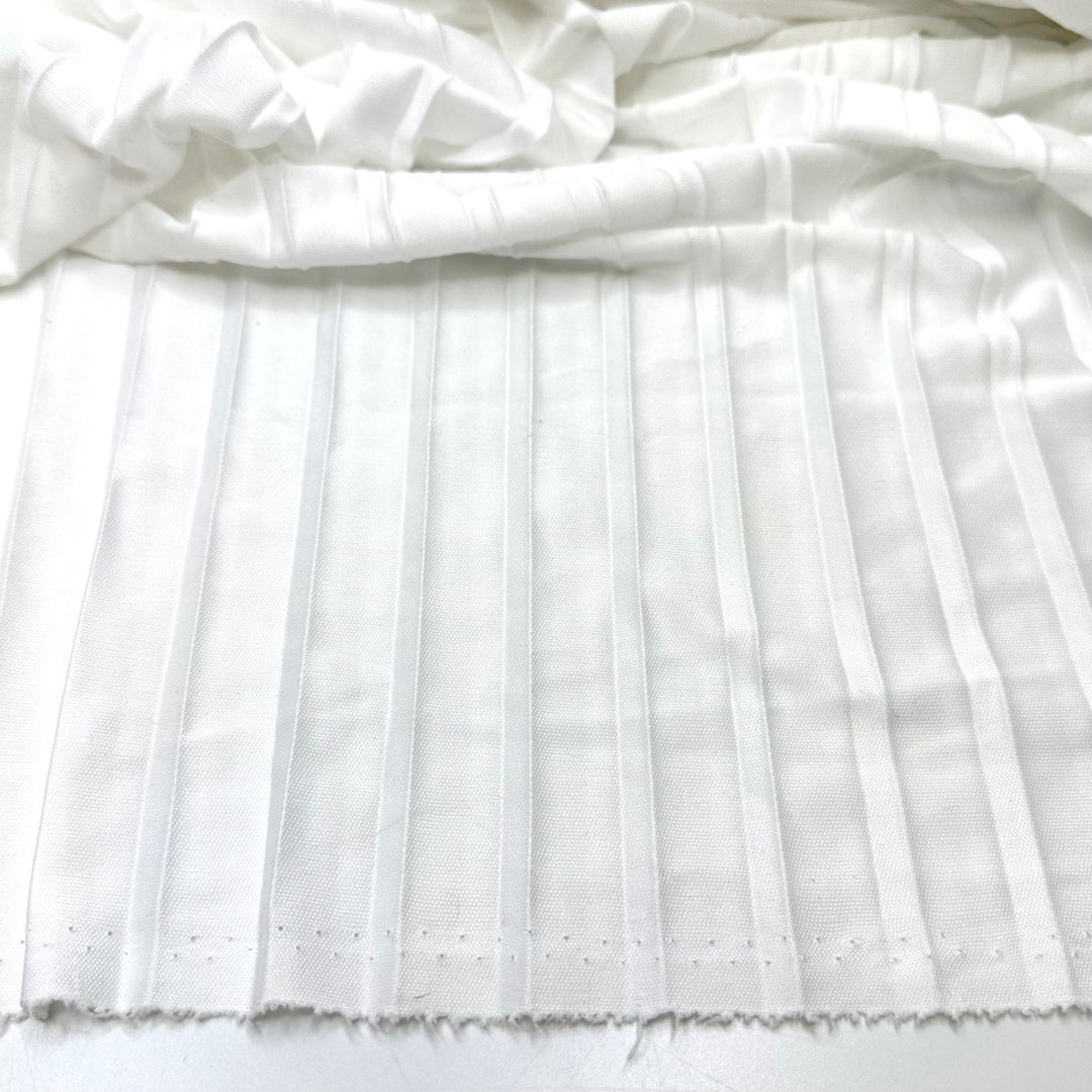 Hit Up The Tennis Courts - Pleated Fabric Polyester Blend Knit - White - 2.8M Bundle - FABCYCLE Deadstock and Sustainble Fabrics and Sewing Supplies