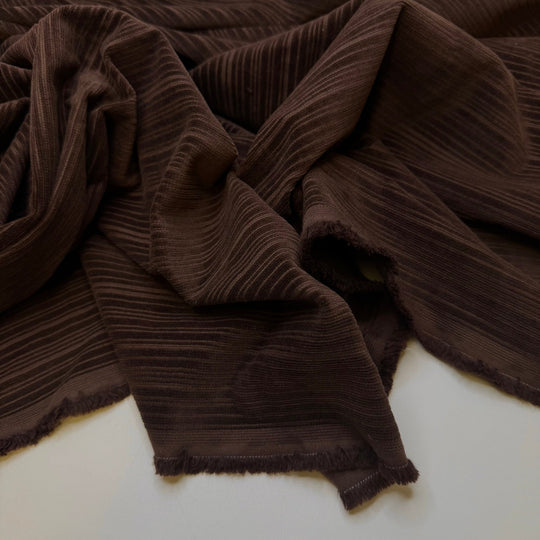 70s Music On The Radio - Corduroy Cotton Blend Woven - Brown Stripes - 1M Bundle - True Deadstock fabric Fabric by private - Sustainable Textile | FABCYCLE