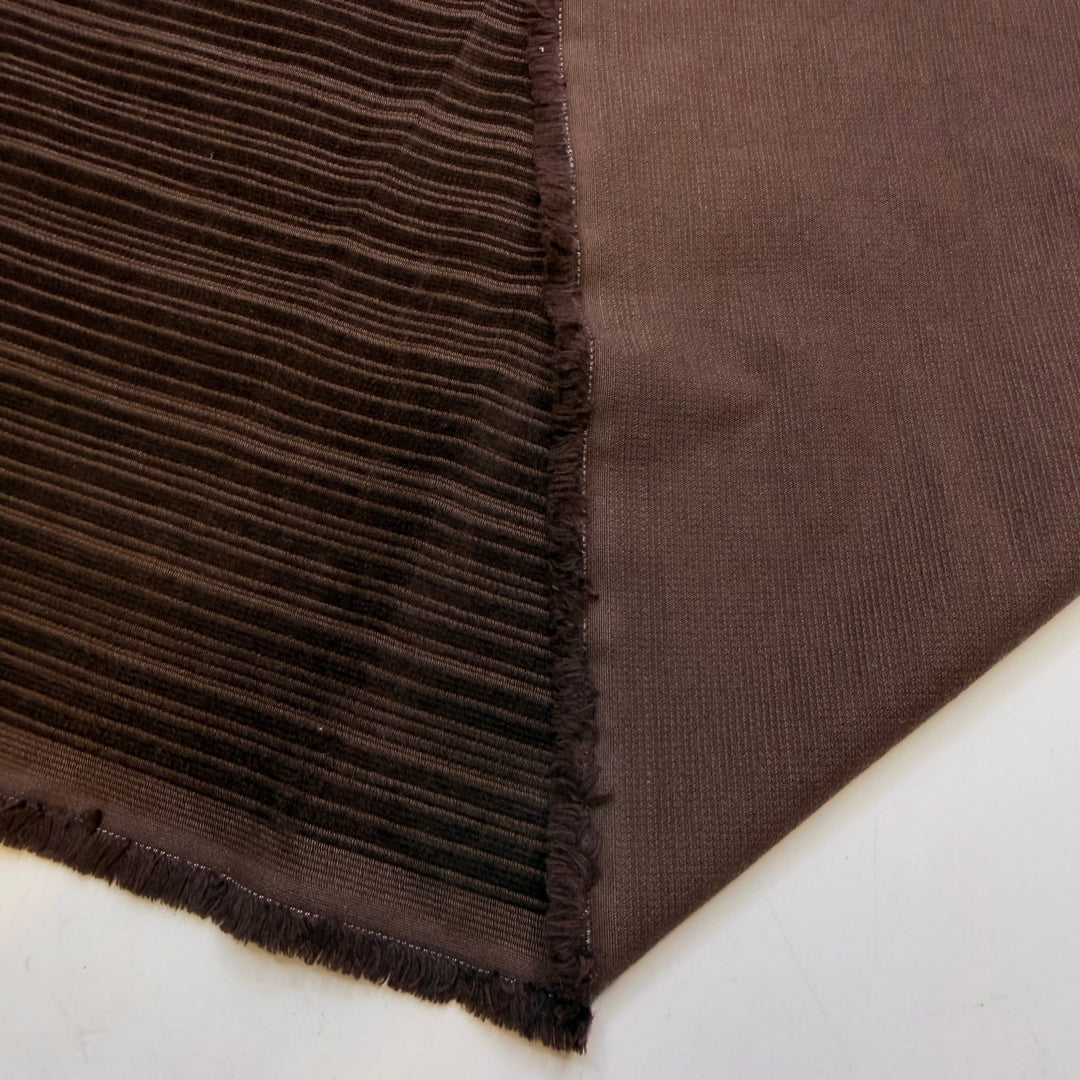 70s Music On The Radio - Corduroy Cotton Blend Woven - Brown Stripes - 1M Bundle - True Deadstock fabric Fabric by private - Sustainable Textile | FABCYCLE