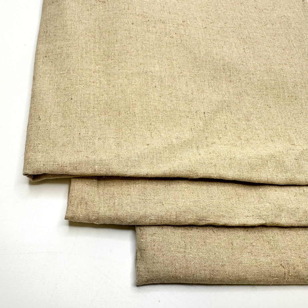 UB - Au Naturel - Linen Blend Woven - Light Beige - 0.6M Bundle - FABCYCLE Deadstock and Sustainble Fabrics and Sewing Supplies