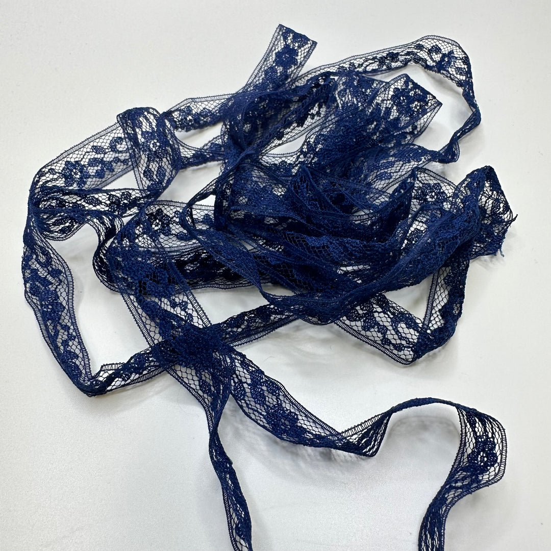¾" (19mm)   Lace Trim - Dark Blue - 2.7M Bundle