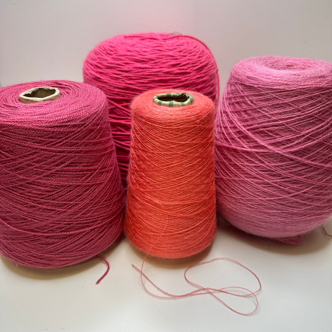Cone Yarn - Pink Mix- Individual - FABCYCLE Deadstock and Sustainble Fabrics and Sewing Supplies