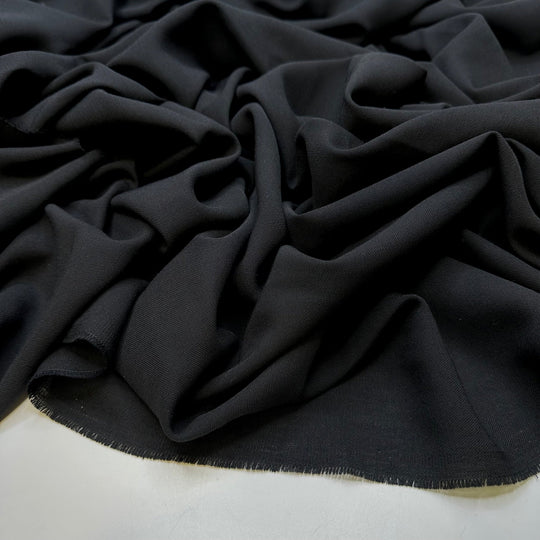 8 Am Meeting - Wool Blend Woven - Black - 1.55M Bundle - True Deadstock fabric Fabric by private - Sustainable Textile | FABCYCLE